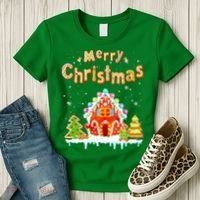 Funny Merry Christmas Gingerbread House Baking Candy Cane Women's T-Shirt thumb 3