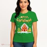 Funny Merry Christmas Gingerbread House Baking Candy Cane Women's T-Shirt thumb 4