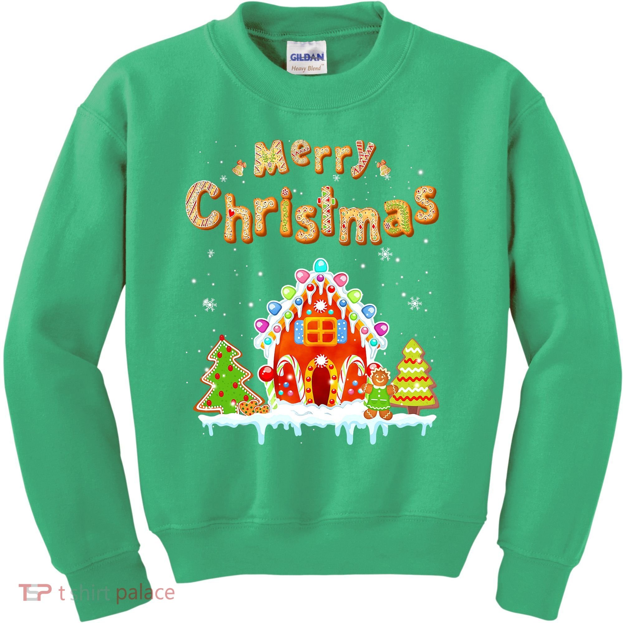 Funny Merry Christmas Gingerbread House Baking Candy Cane Kids Sweatshirt