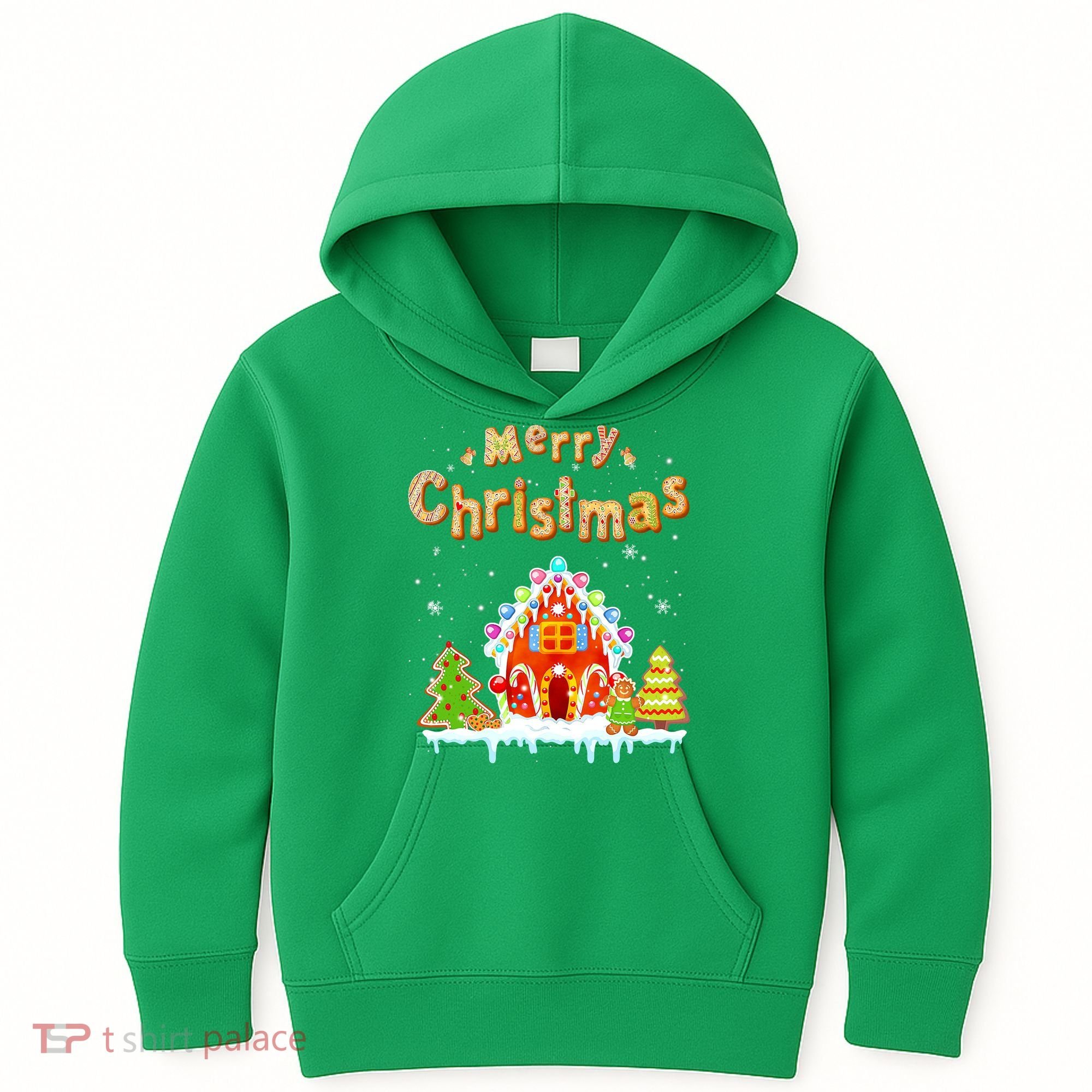Funny Merry Christmas Gingerbread House Baking Candy Cane Kids Hoodie