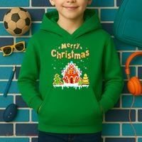 Funny Merry Christmas Gingerbread House Baking Candy Cane Kids Hoodie thumb 2