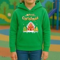 Funny Merry Christmas Gingerbread House Baking Candy Cane Kids Hoodie thumb 3