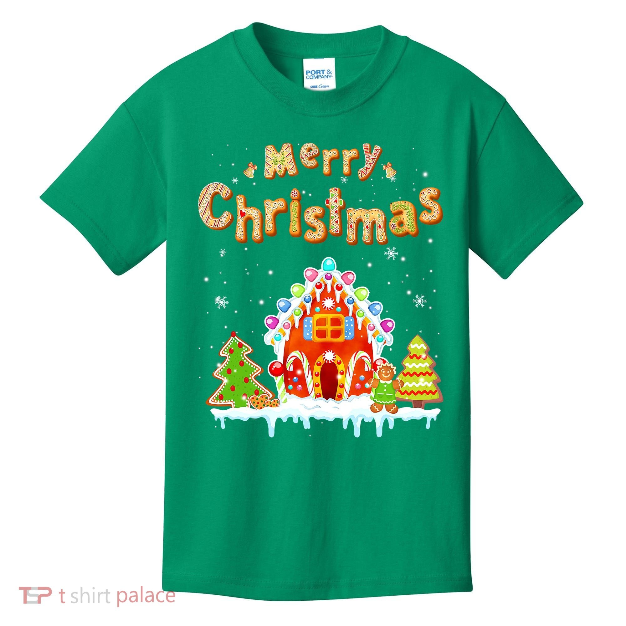 Funny Merry Christmas Gingerbread House Baking Candy Cane Kids T-Shirt