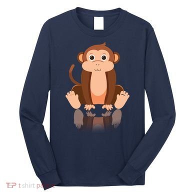 Funny Monkey Chimpanzee Ape Zoo Animal Lover Design Long Sleeve Shirt