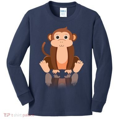 Funny Monkey Chimpanzee Ape Zoo Animal Lover Design Kids Long Sleeve Shirt