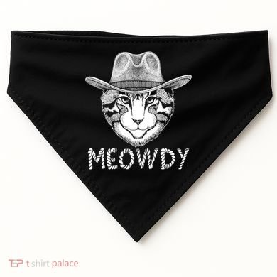 Funny Meowdy Cowboy Cat USA-Made Doggie Bandana