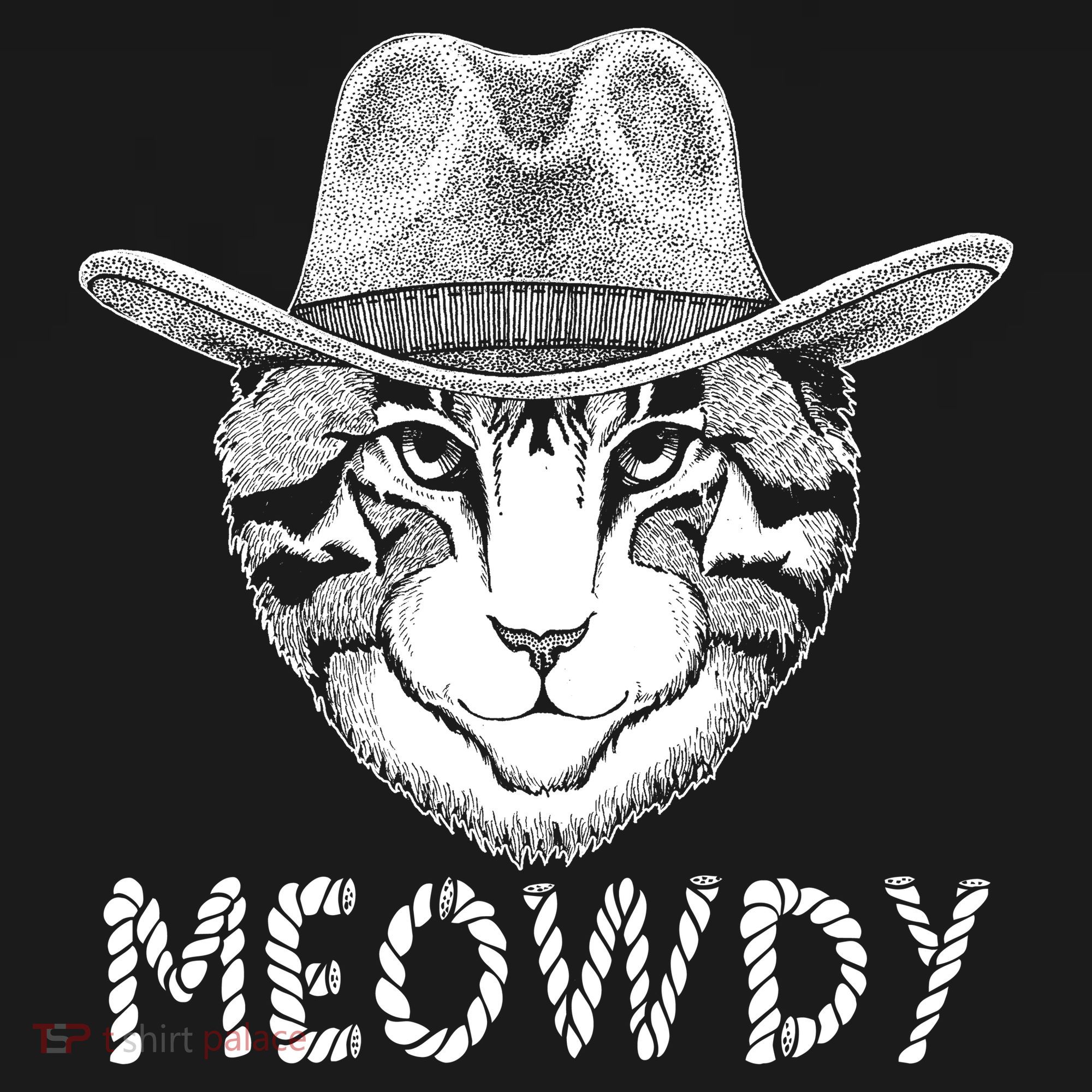 Funny Meowdy Cowboy Cat USA-Made Doggie Bandana