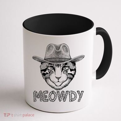 Funny Meowdy Cowboy Cat Coffee Mug back