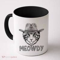Funny Meowdy Cowboy Cat Coffee Mug thumb 0