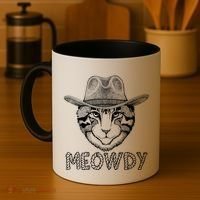 Funny Meowdy Cowboy Cat Coffee Mug thumb 4