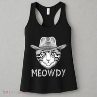 Funny Meowdy Cowboy Cat Women's Tank Top thumb 3