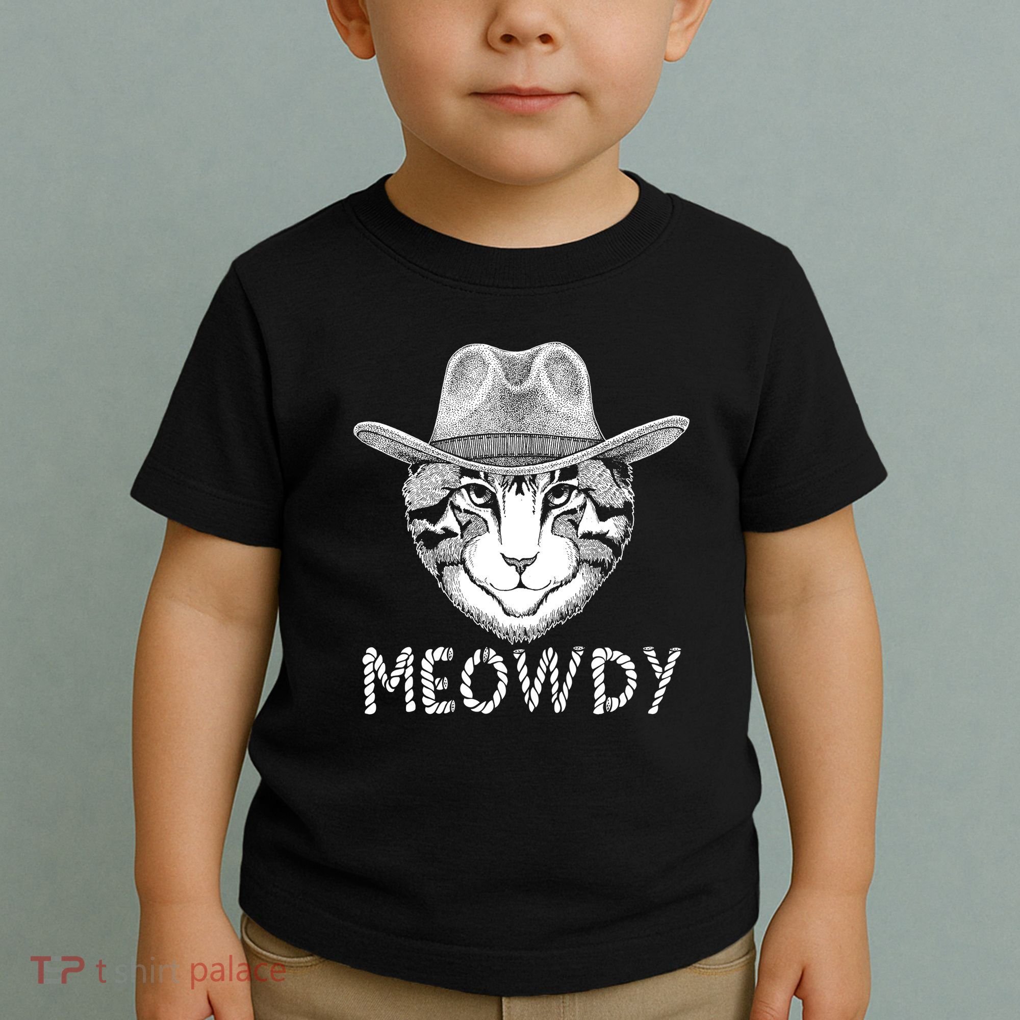 Funny Meowdy Cowboy Cat Toddler T-Shirt