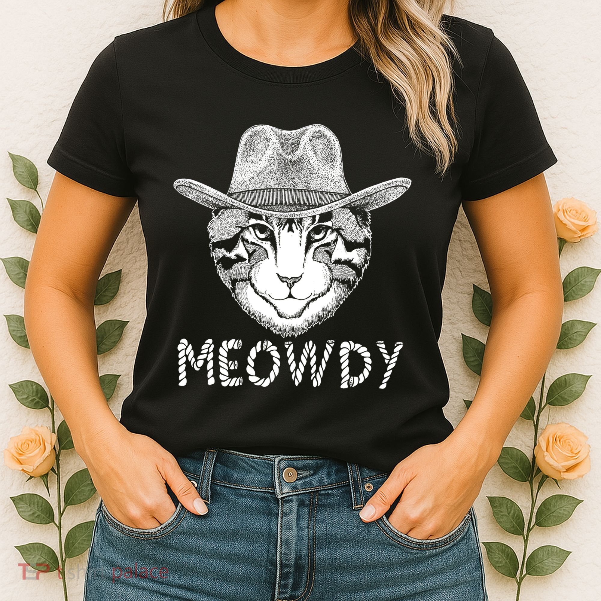 Funny Meowdy Cowboy Cat Women's T-Shirt