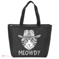 Funny Meowdy Cowboy Cat Tote Bag thumb 0