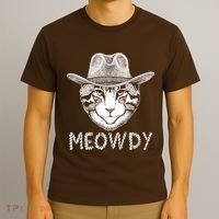 Funny Meowdy Cowboy Cat T-Shirt thumb 3