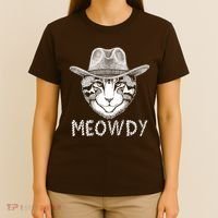 Funny Meowdy Cowboy Cat T-Shirt thumb 4