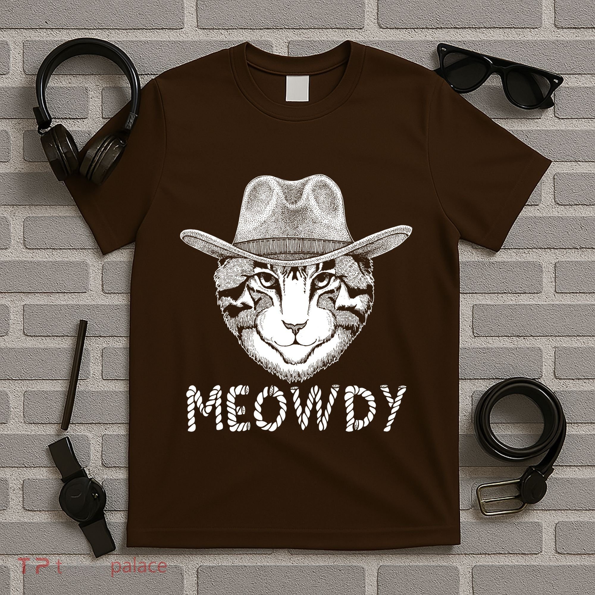 Funny Meowdy Cowboy Cat T-Shirt