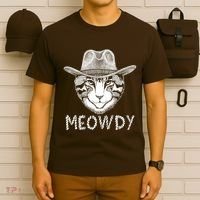 Funny Meowdy Cowboy Cat T-Shirt thumb 6