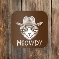 Funny Meowdy Cowboy Cat Coaster thumb 0