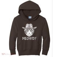 Funny Meowdy Cowboy Cat Kids Hoodie thumb 0