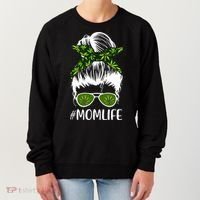 Funny Mom Cannabis Weed Mom Lady Messy Bun Mother's Day Women's Sweatshirt thumb 0