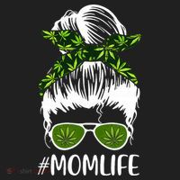 Funny Mom Cannabis Weed Mom Lady Messy Bun Mother's Day Women's Sweatshirt thumb 2
