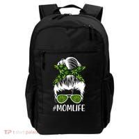 Funny Mom Cannabis Weed Mom Lady Messy Bun Mother's Day Backpack thumb 0