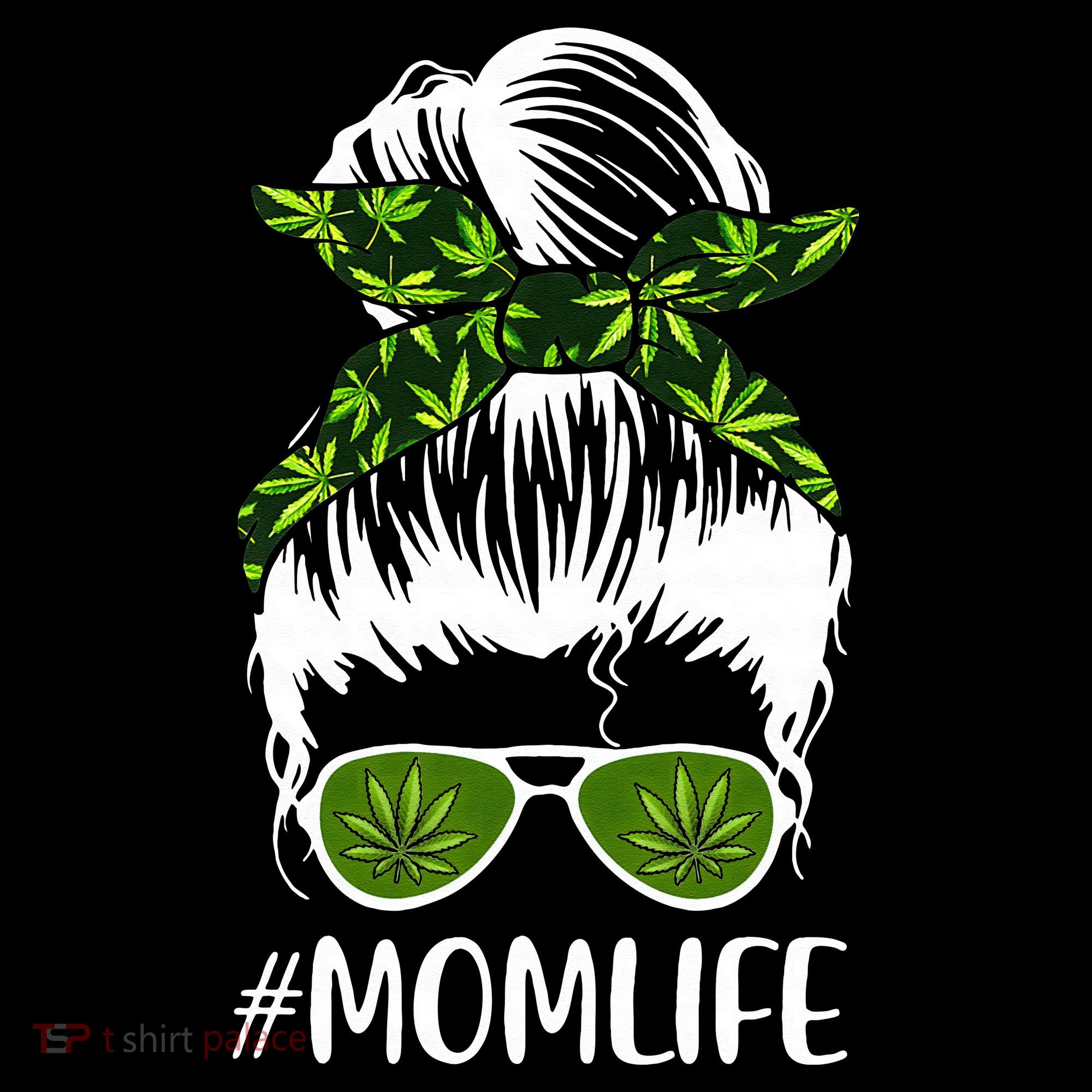 Funny Mom Cannabis Weed Mom Lady Messy Bun Mother's Day Coffee Mug