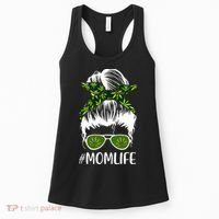 Funny Mom Cannabis Weed Mom Lady Messy Bun Mother's Day Women's Tank Top thumb 0