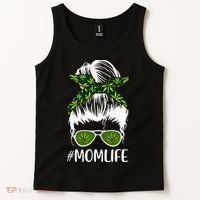 Funny Mom Cannabis Weed Mom Lady Messy Bun Mother's Day Tank Top thumb 2