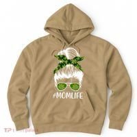 Funny Mom Cannabis Weed Mom Lady Messy Bun Mother's Day Hoodie thumb 0