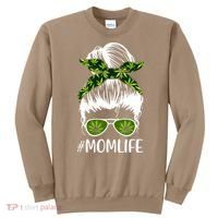 Funny Mom Cannabis Weed Mom Lady Messy Bun Mother's Day Sweatshirt thumb 0