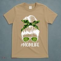 Funny Mom Cannabis Weed Mom Lady Messy Bun Mother's Day T-Shirt thumb 5