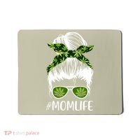 Funny Mom Cannabis Weed Mom Lady Messy Bun Mother's Day Mousepad thumb 0