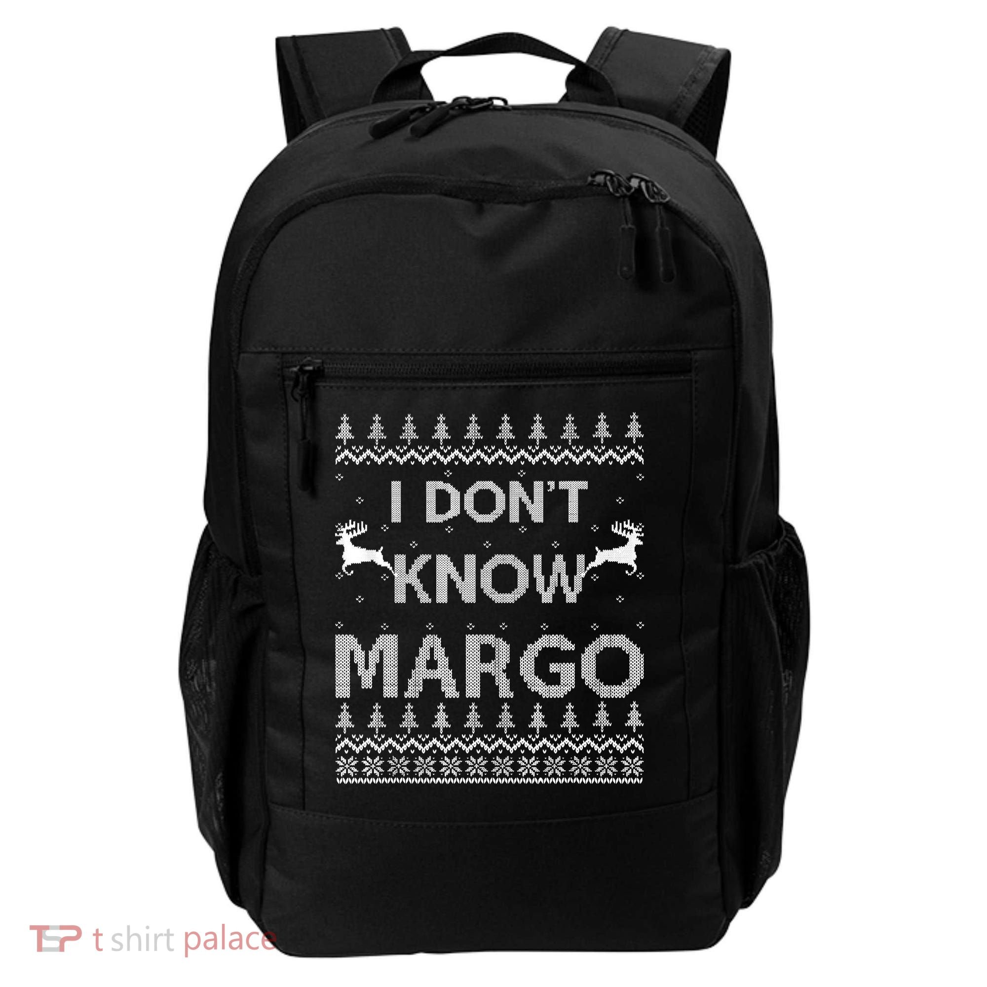 Funny Matching Couple I Dont Know Margo Ugly Christmas Backpack
