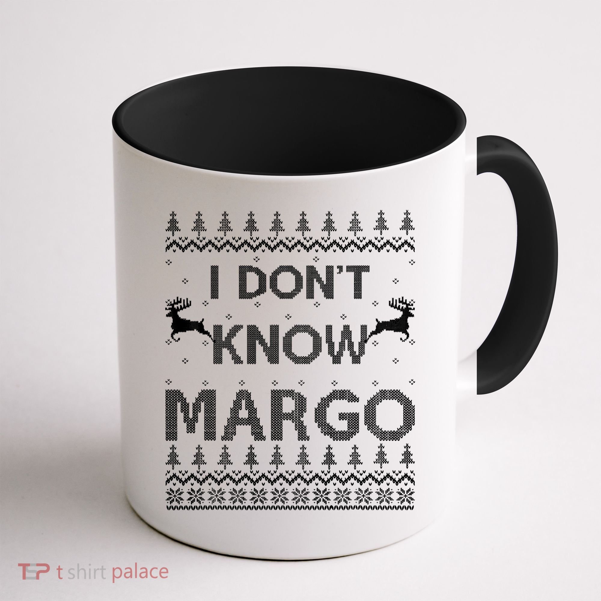 Funny Matching Couple I Dont Know Margo Ugly Christmas Coffee Mug