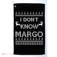 Funny Matching Couple I Dont Know Margo Ugly Christmas Golf Towel thumb 0