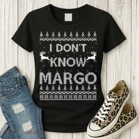 Funny Matching Couple I Dont Know Margo Ugly Christmas Women's T-Shirt thumb 3