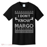 Funny Matching Couple I Dont Know Margo Ugly Christmas Kids T-Shirt thumb 0