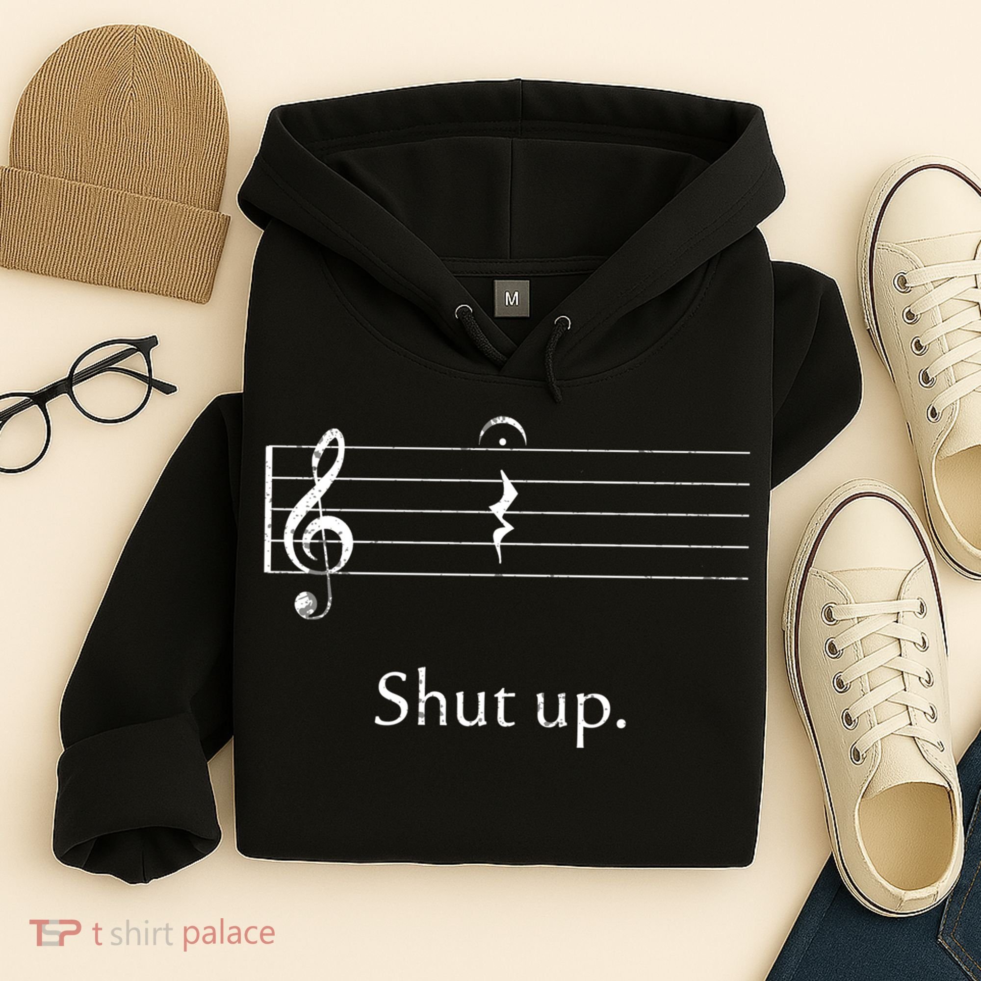 Funny Music Cute Gift Shut Up Quarter Rest And Fermata Hoodie