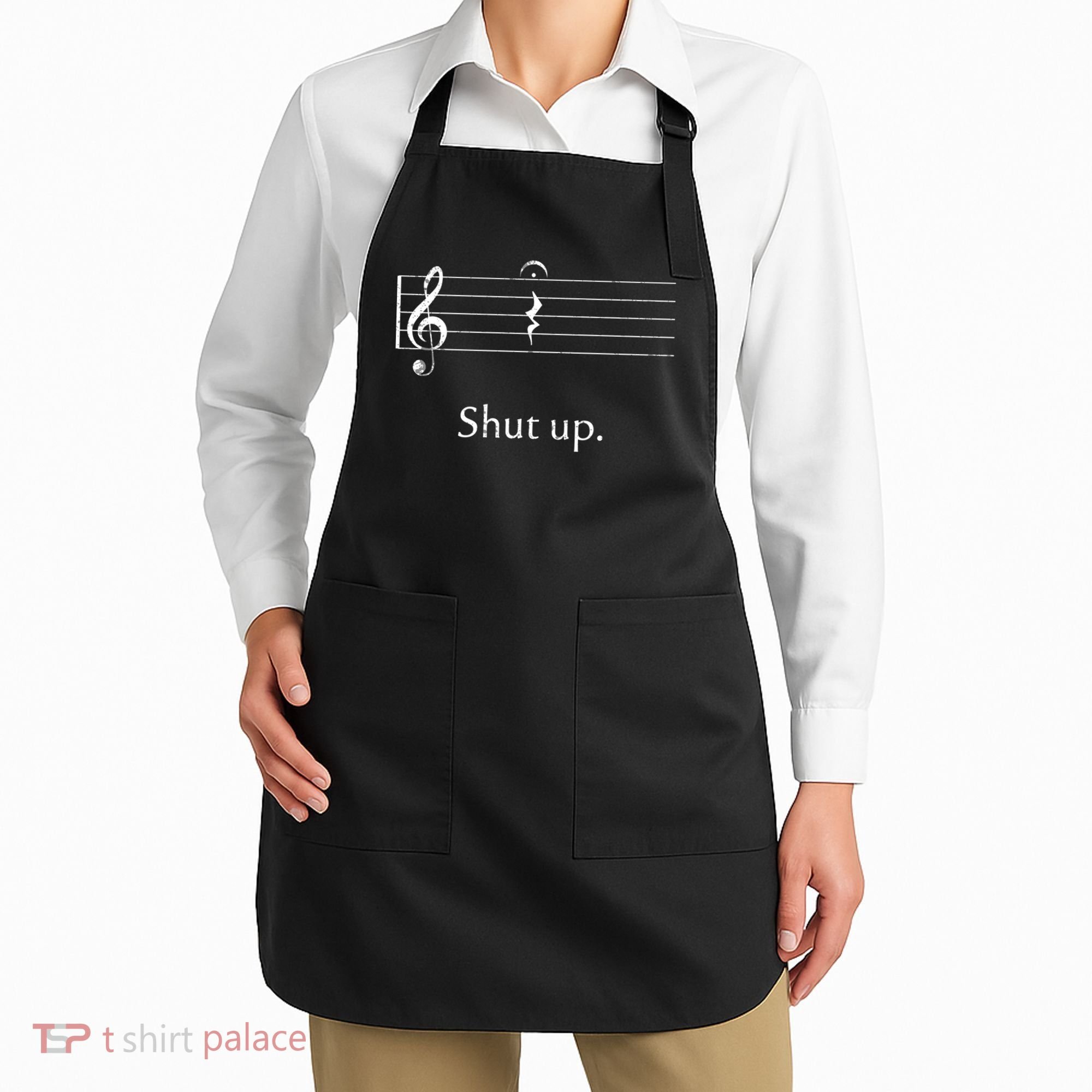 Funny Music Cute Gift Shut Up Quarter Rest And Fermata Apron