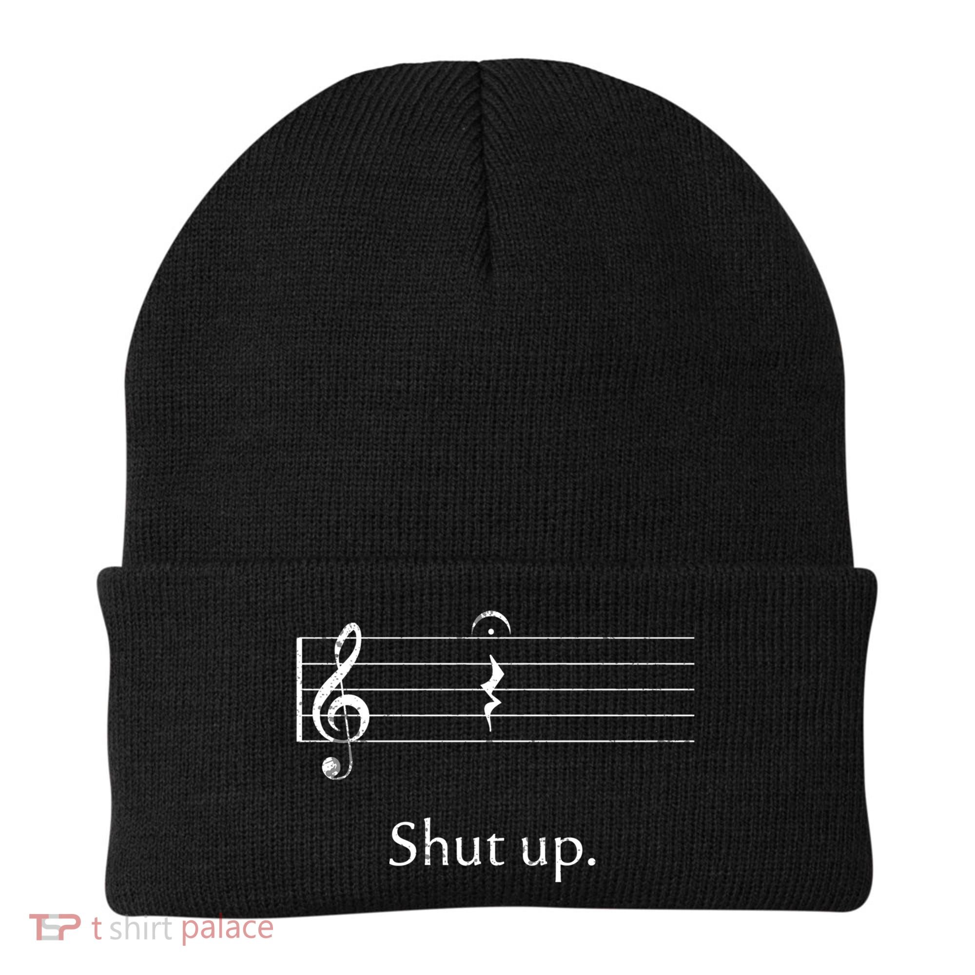 Funny Music Cute Gift Shut Up Quarter Rest And Fermata Beanie