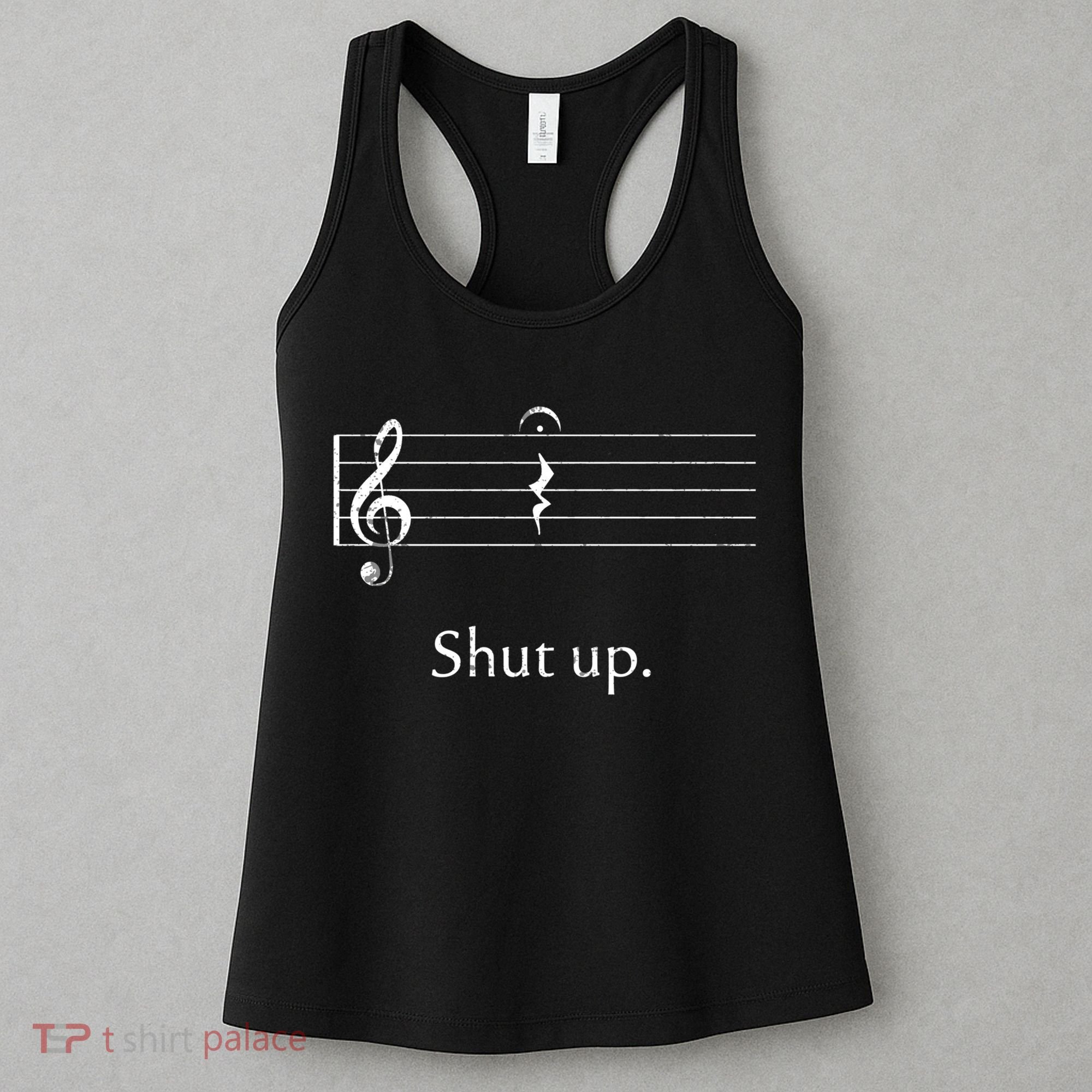 Funny Music Cute Gift Shut Up Quarter Rest And Fermata Women's Tank Top