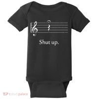 Funny Music Cute Gift Shut Up Quarter Rest And Fermata Baby Bodysuit thumb 0