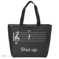 Funny Music Cute Gift Shut Up Quarter Rest And Fermata Tote Bag thumb 0