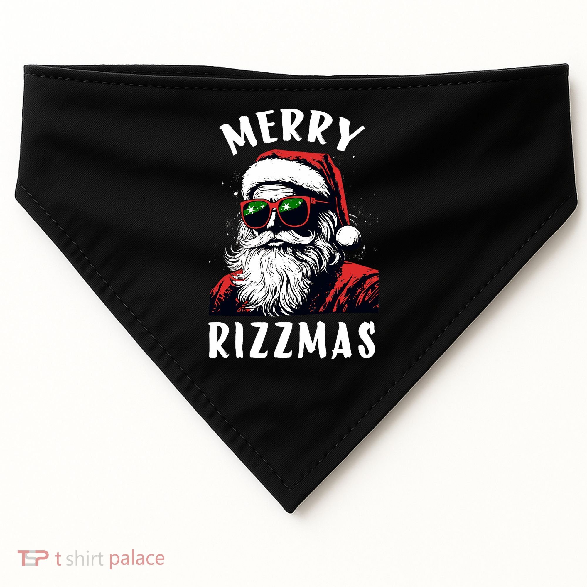 Funny Merry Christmas Rizz Santa Claus Charisma Cool USA-Made Doggie Bandana