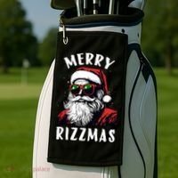 Funny Merry Christmas Rizz Santa Claus Charisma Cool Golf Towel thumb 2