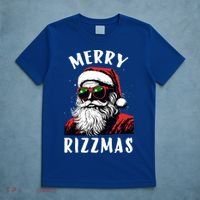 Funny Merry Christmas Rizz Santa Claus Charisma Cool T-Shirt thumb 5