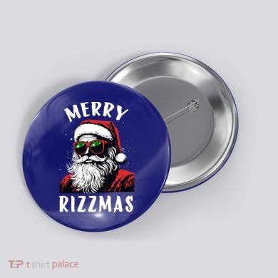 Funny Merry Christmas Rizz Santa Claus Charisma Cool Button