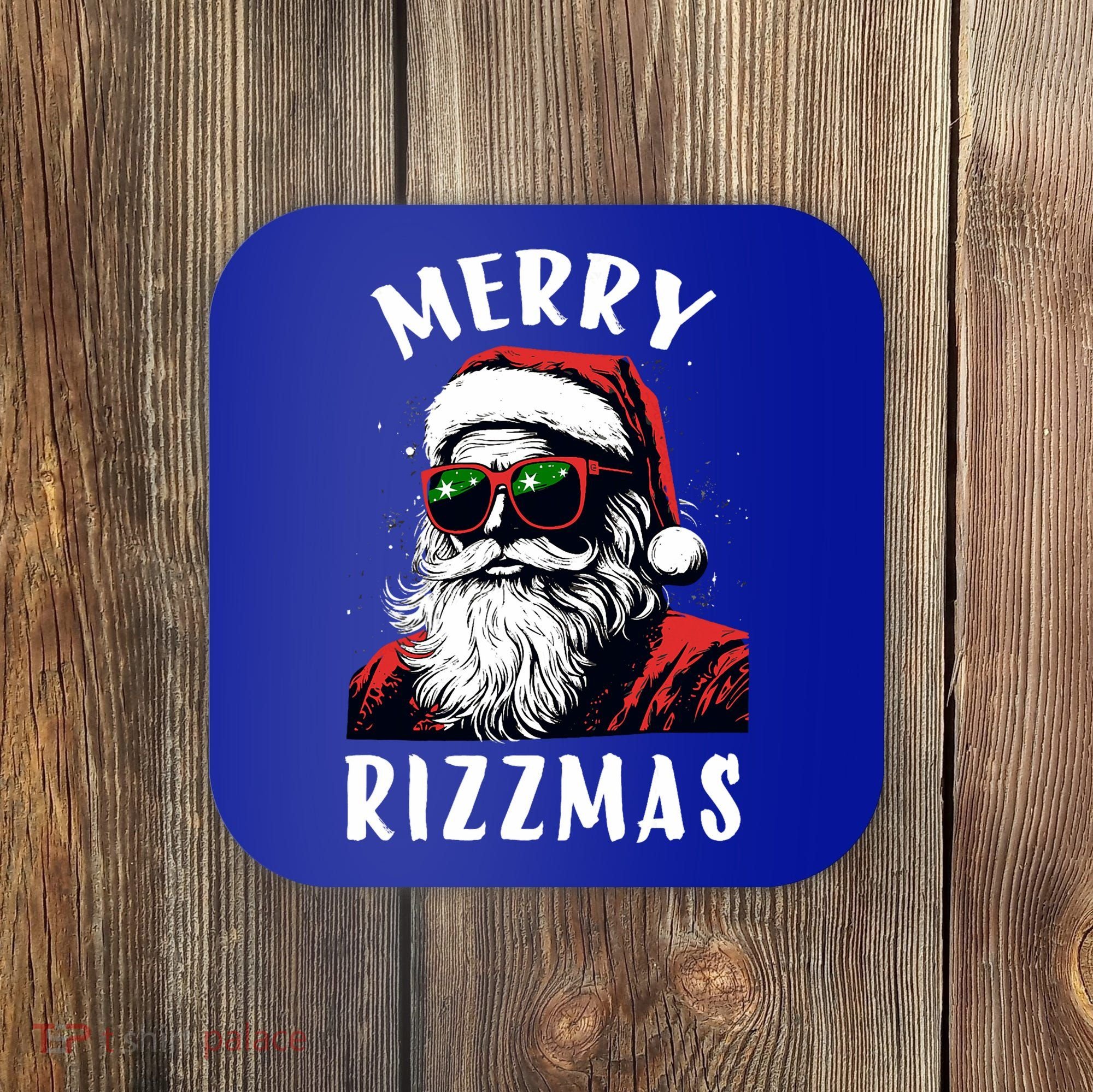 Funny Merry Christmas Rizz Santa Claus Charisma Cool Coaster